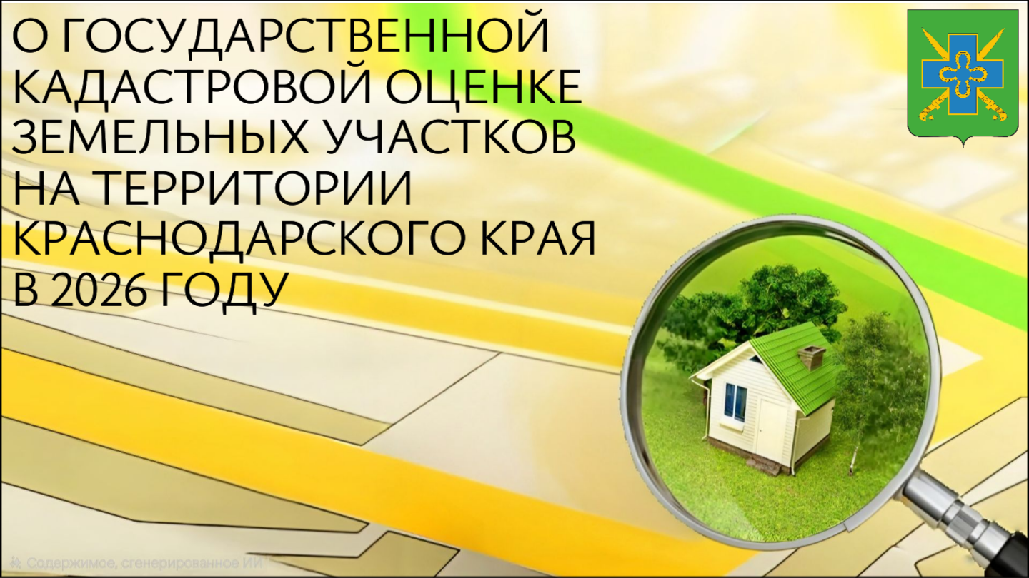 О проведении государственной кадастровой оценки земельных участков на территории Краснодарского края в 2026 году